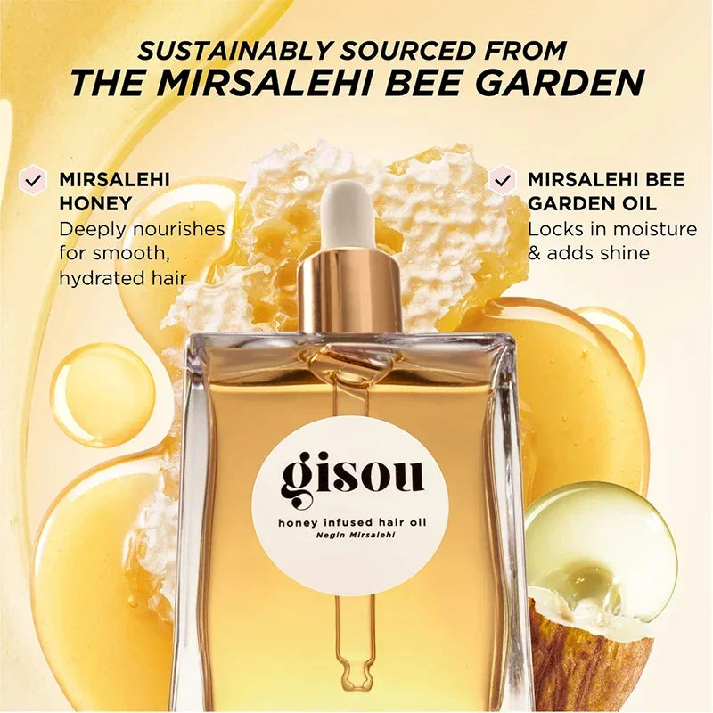 Gisou Honey Infused Lip Hair Oil Travel Size Enriched With Mirsalehi Honey To Deeply Nourish & Moisturize Hair Healthy Girl Gift