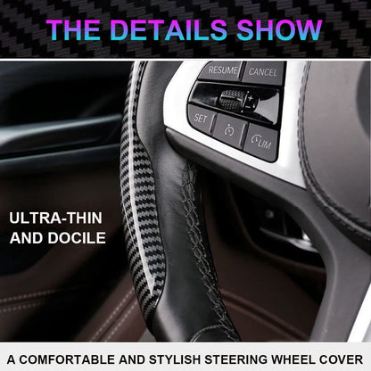 [Carbon Fiber Steering Wheel Cover] Non-Slip Carbon Fiber Steering Wheel Cover - Upgrade Your Driving Experience