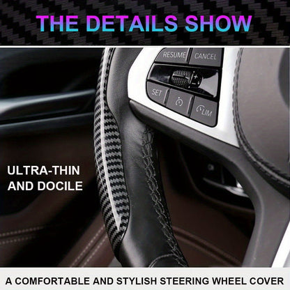 [Carbon Fiber Steering Wheel Cover] Non-Slip Carbon Fiber Steering Wheel Cover - Upgrade Your Driving Experience