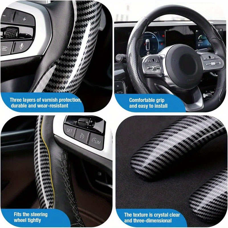 [Carbon Fiber Steering Wheel Cover] Non-Slip Carbon Fiber Steering Wheel Cover - Upgrade Your Driving Experience