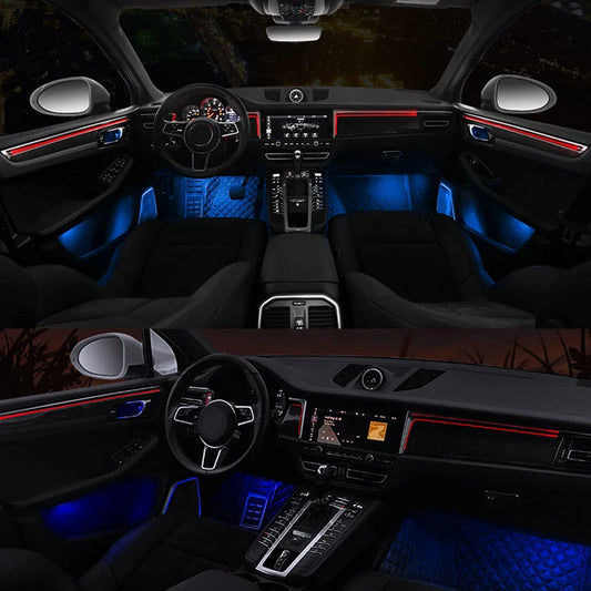 Upgrade 64 Colors for Porsche Macan 2014-2020 Ambient Light Lamp Atmosphere Advanced Light Decoration Lamp