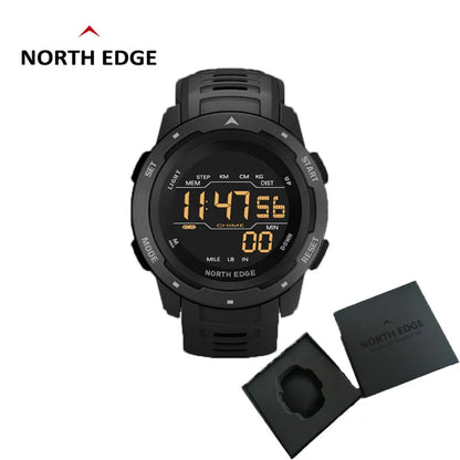 NORTH EDGE Mars Men Digital Watch Men's Military Sport Watches Waterproof 50M Pedometer Calories Stopwatch Hourly Alarm Clock