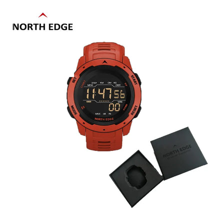 NORTH EDGE Mars Men Digital Watch Men's Military Sport Watches Waterproof 50M Pedometer Calories Stopwatch Hourly Alarm Clock