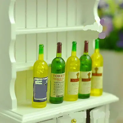 1/12 Miniature Wine Bottles Dollhouse Kitchen Accessories - Mini Dolls House Living Room Accessories Beer Drink Bottles