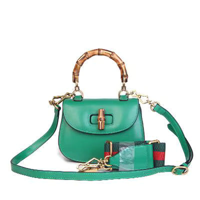 2025 New Bamboo Handle Bag Retro Vintage Inspired Designer Tote Genuine Leather Handcrafted Women Purse Top Quality Shoulder Bag