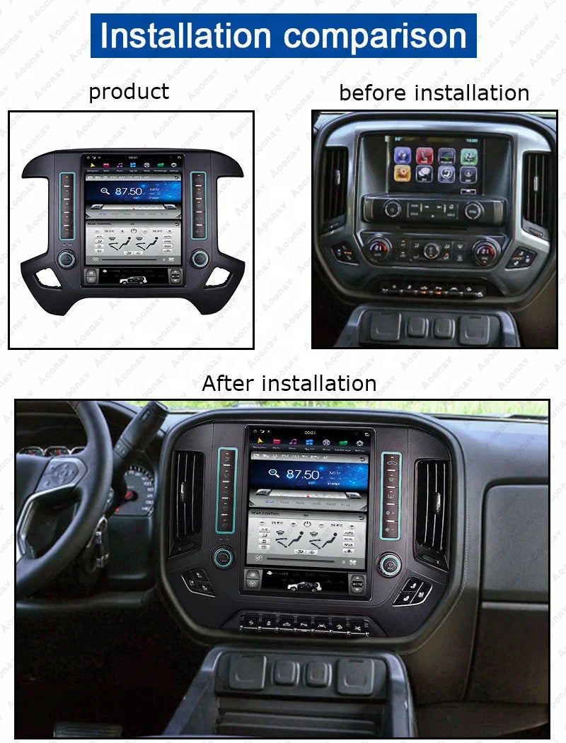AOONAV Android 8.1 Car GPS Navigation DVD Player for Chevrolet Silverado/GMC Sierra 2014 2015 2016 2017 2018