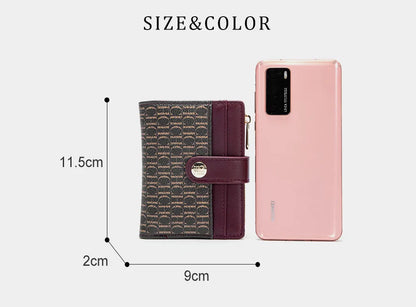 Luxury Brand Classic Retro Square Design Card Case Fashion Button Classic Folding Money Clip Compact Lightweight Luxury Women