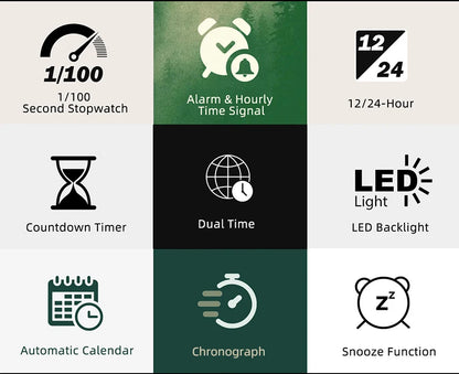 NORTH EDGE TERRAX Men's Digital Watch Sports Super Light Outdoor Watches Stopwatch Countdown Light Watch Men Waterproof 50M