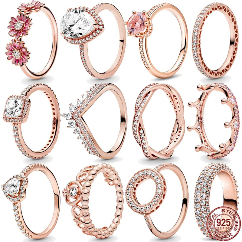 سلسلة كلاسيكية جديدة من الفضة الإسترلينية عيار 925 بلون ذهبي لامع على شكل تاج مربع، حلية فاخرة، مجوهرات هدايا الحفلات