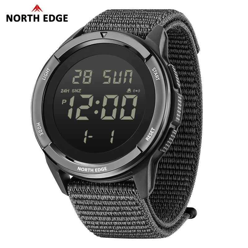 NORTH EDGE 2025 TERRAX Men's Sports Digital Military Watches Outdoor Fun Swimming Waterproof 50m Stopwatch Countdown Light Watch