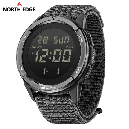 NORTH EDGE 2025 TERRAX Men's Sports Digital Military Watches Outdoor Fun Swimming Waterproof 50m Stopwatch Countdown Light Watch