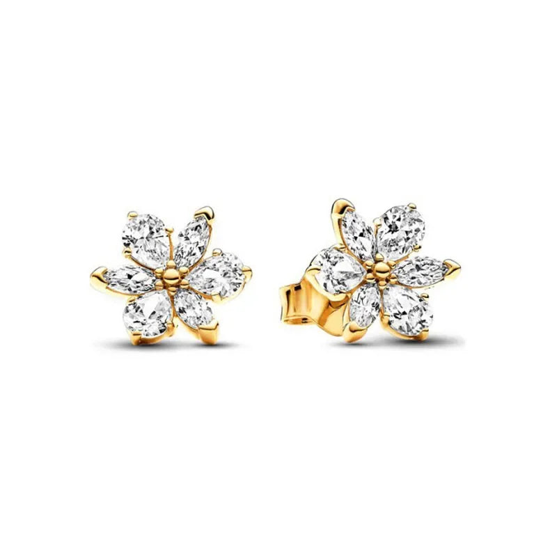Deliver Family Friends Christmas Birthday Surprise Gifts 925 Sterling Silver Classic Gold Color Exquisite Heart Bowknot Earrings