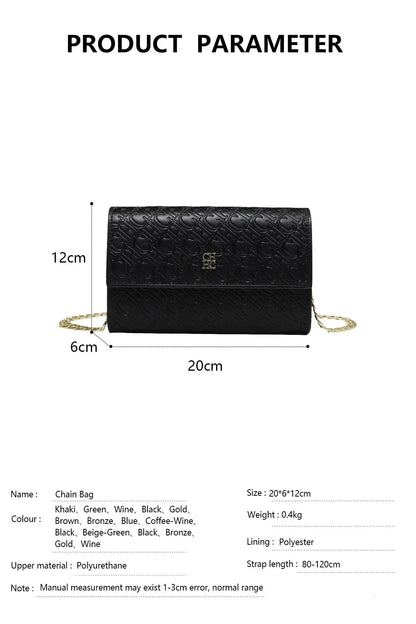 CH Exquisite Craftsmanship Women's Crossbody Bag Light Luxury Design Chain Bag Letter Elements Color Blocked Women's Chain Bag