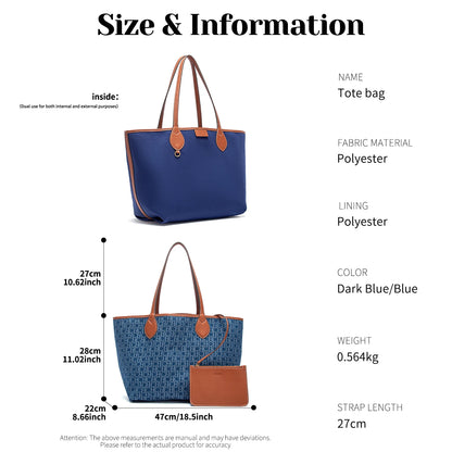 CHCH Women's Tote Bag New Simple Double sided Available Mother and Child Large Capacity Casual Handbag Shopping Bag