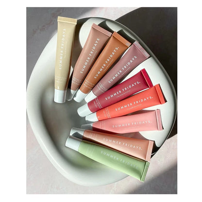 مجموعة أحمر الشفاه المرطب الشفاف بلون الفانيليا البيج من مجموعة Summer Friday's، أنبوب ناعم ناعم، ملمع شفاه، مكياج شفاه