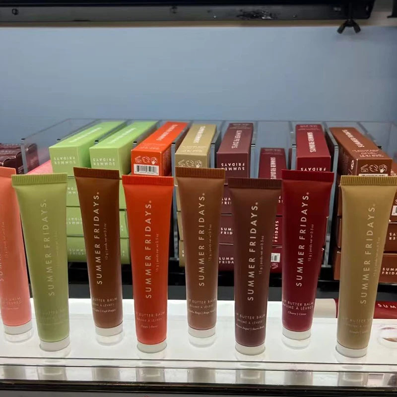 مجموعة أحمر الشفاه المرطب الشفاف بلون الفانيليا البيج من مجموعة Summer Friday's، أنبوب ناعم ناعم، ملمع شفاه، مكياج شفاه