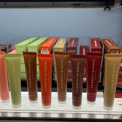 مجموعة أحمر الشفاه المرطب الشفاف بلون الفانيليا البيج من مجموعة Summer Friday's، أنبوب ناعم ناعم، ملمع شفاه، مكياج شفاه