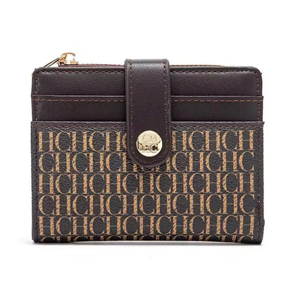 Luxury Brand Classic Retro Square Design Card Case Fashion Button Classic Folding Money Clip Compact Lightweight Luxury Women