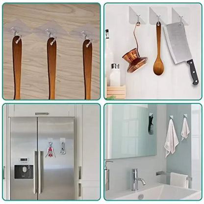 1-100PcsTransparent Self adhesive wall hooks Multi-Purpose Wall Hook Key Holder Towel Holder For Kitchen Bathroom Accessories