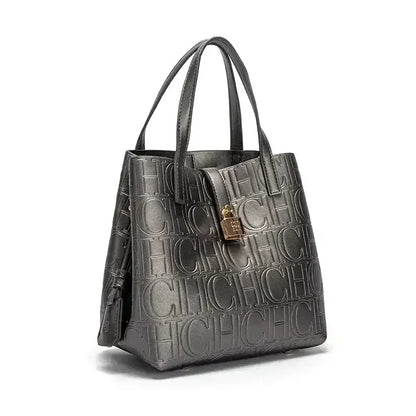 Embossed Ladies Crossbody Bag Letter Printing Design Ladies Handbag Large Capacity Tote Bag Elegant Temperament Ladies Should