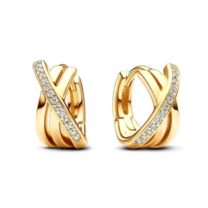 Deliver Family Friends Christmas Birthday Surprise Gifts 925 Sterling Silver Classic Gold Color Exquisite Heart Bowknot Earrings