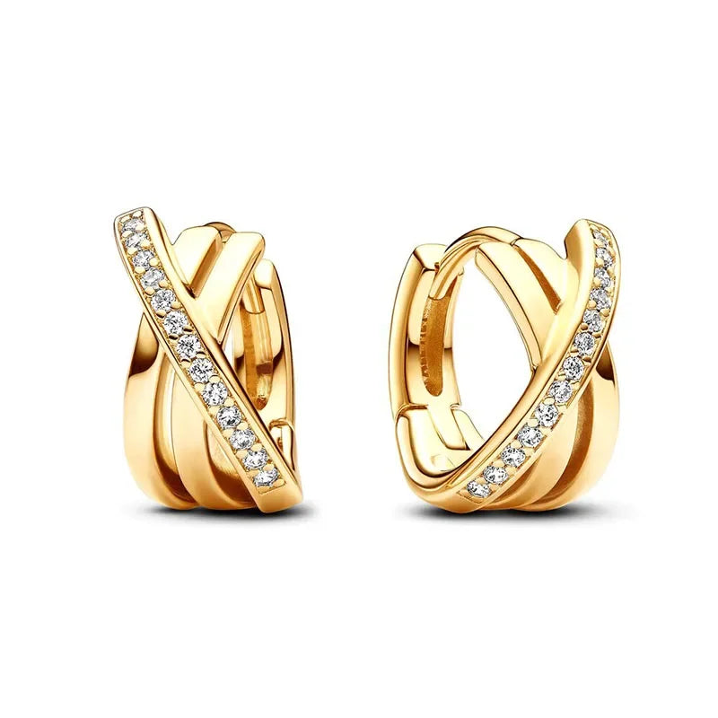 Deliver Family Friends Christmas Birthday Surprise Gifts 925 Sterling Silver Classic Gold Color Exquisite Heart Bowknot Earrings