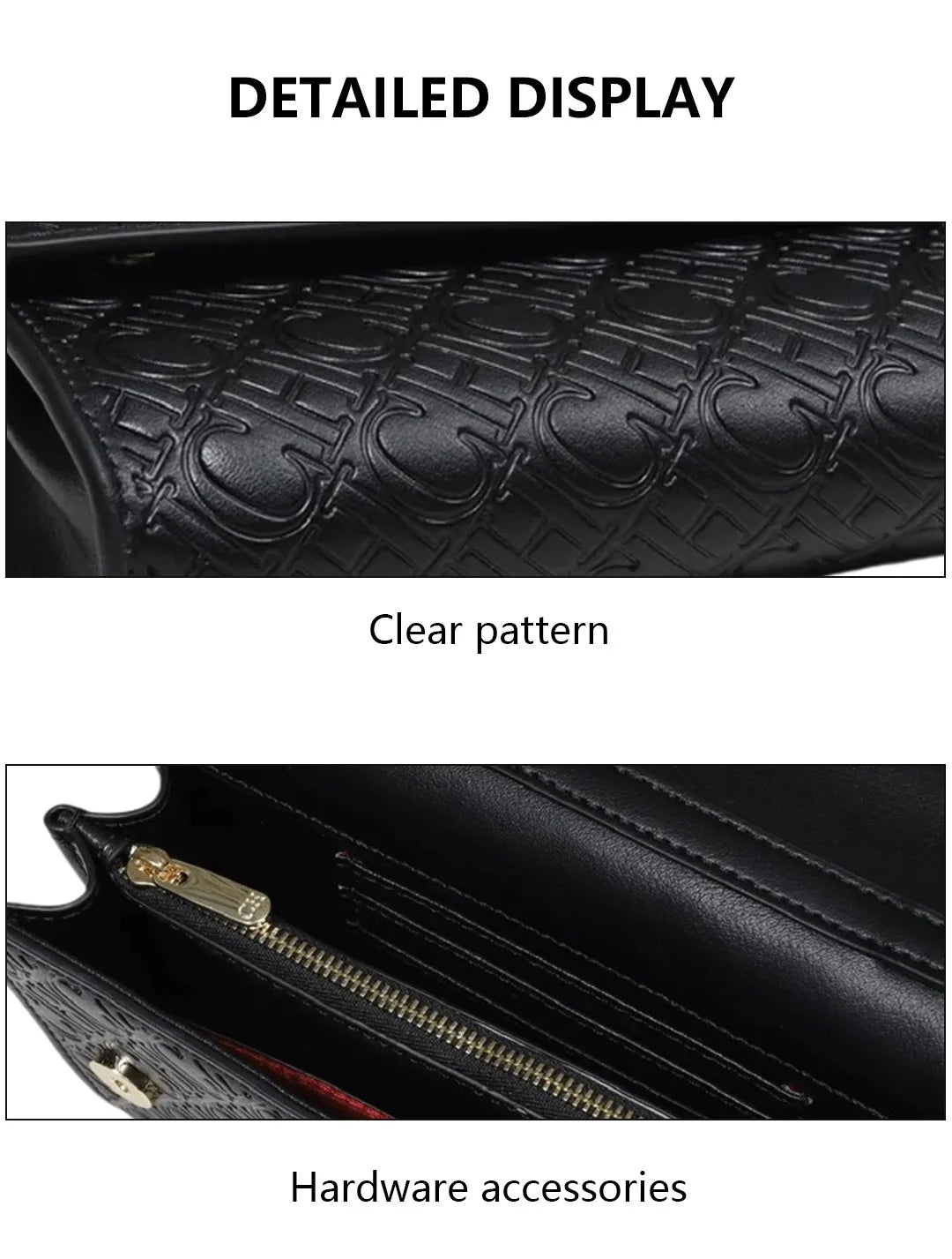 CH Exquisite Craftsmanship Women's Crossbody Bag Light Luxury Design Chain Bag Letter Elements Color Blocked Women's Chain Bag