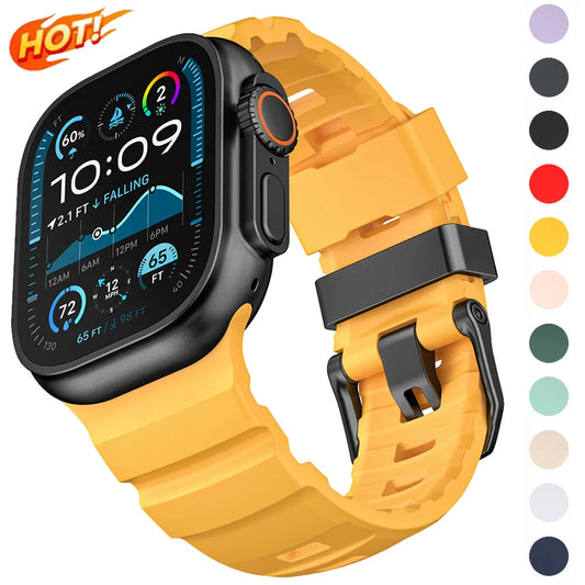 Trail Silicone Band for Apple Watch Ultra 3 2 49mm Strap 46mm 45mm 44mm Sport Bracelet for iWatch Series 11 10 Ultra 9 8 7 6 SE3