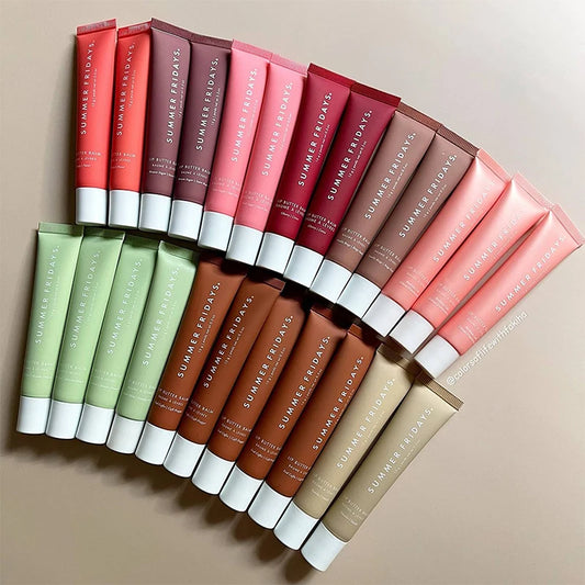 Summer Friday's Vanilla Beige Lip Balm Moisturizing Transparent Lipstick Set Smooth Soft Tube Mirror Lip Gloss Lip Makeupv