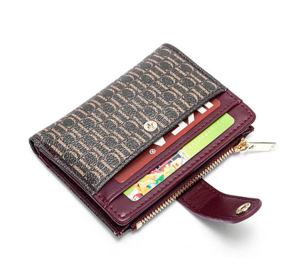 Luxury Brand Classic Retro Square Design Card Case Fashion Button Classic Folding Money Clip Compact Lightweight Luxury Women