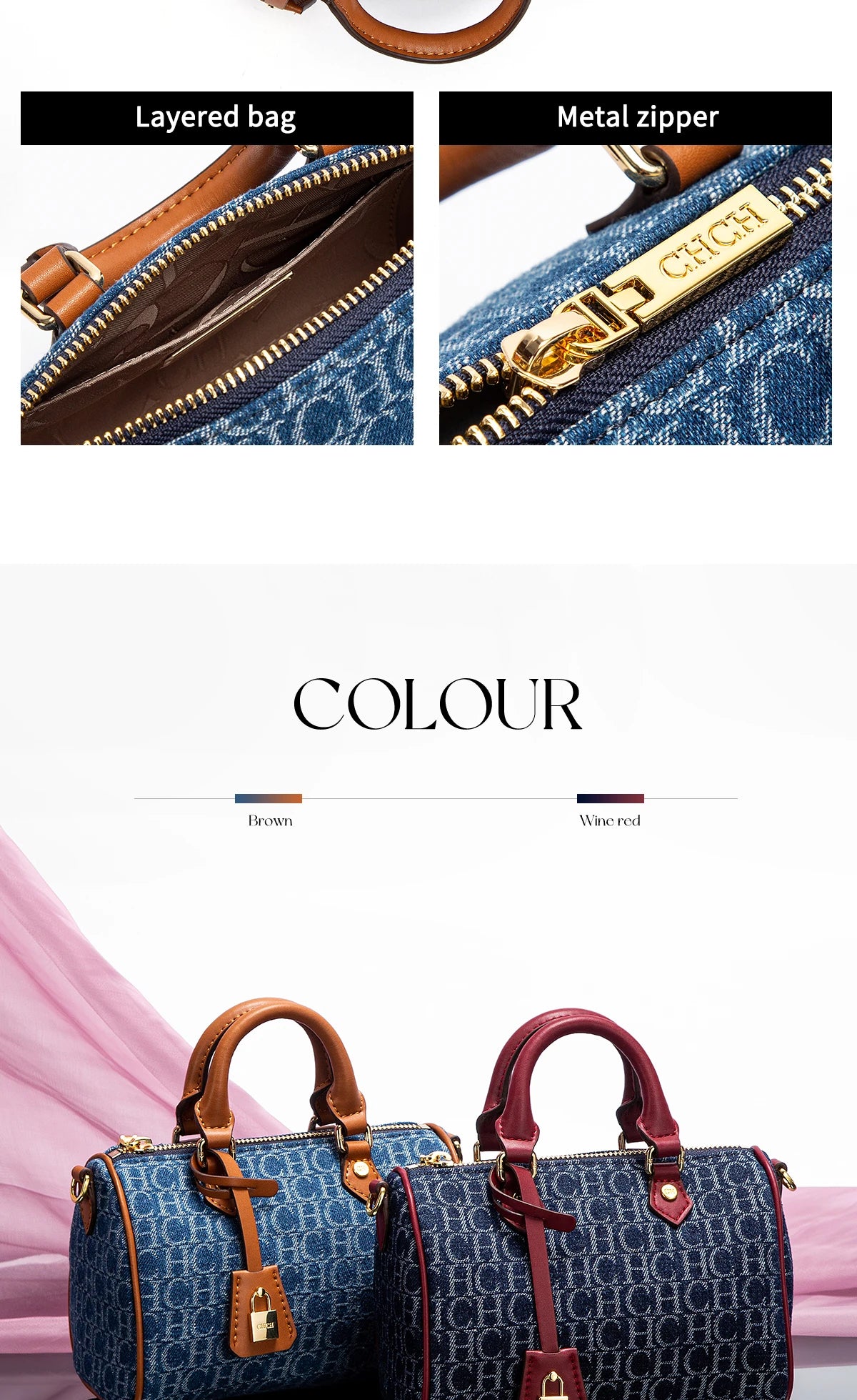 Women's Shoulder Bag 2025 New Cowboy Splicing Pillow Bag, Casual Party Women's Handbag