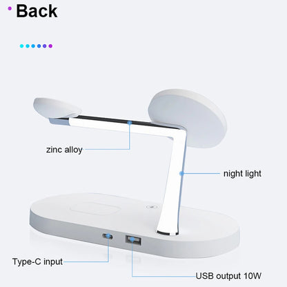 3 in 1 Wireless Charger Stand For iPhone 12/13/14/15/16/17 Fast Charging Station for Apple Watch 10 9 8 7 6 5 4 Airpods 2 3 Pro