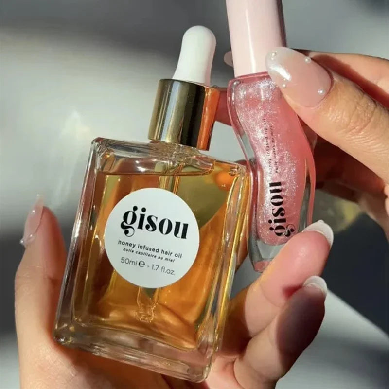Gisou Honey Infused Lip Hair Oil Travel Size Enriched With Mirsalehi Honey To Deeply Nourish & Moisturize Hair Healthy Girl Gift