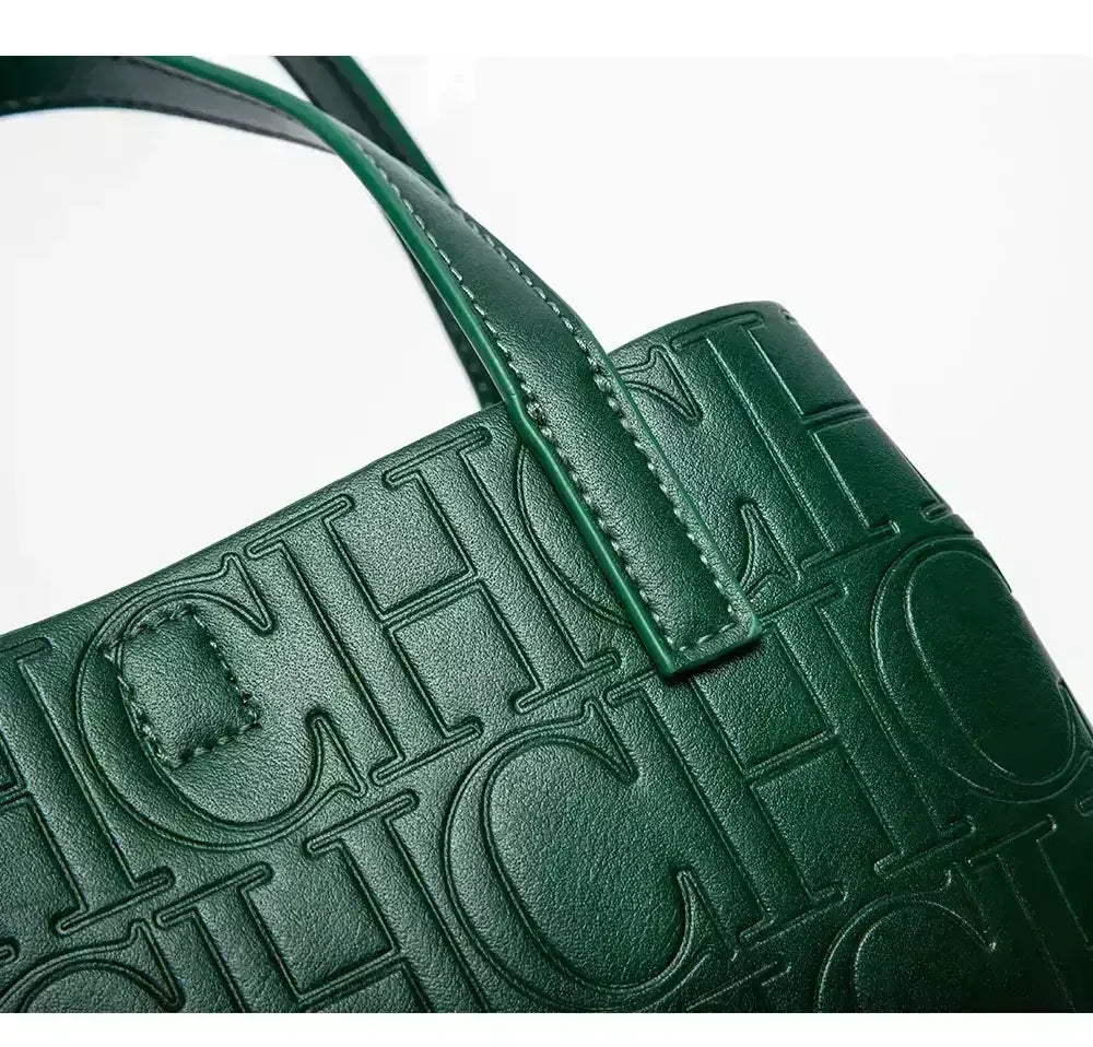 Embossed Ladies Crossbody Bag Letter Printing Design Ladies Handbag Large Capacity Tote Bag Elegant Temperament Ladies Should