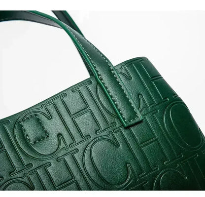 Embossed Ladies Crossbody Bag Letter Printing Design Ladies Handbag Large Capacity Tote Bag Elegant Temperament Ladies Should