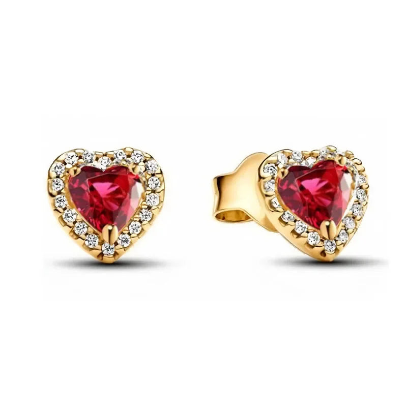 Deliver Family Friends Christmas Birthday Surprise Gifts 925 Sterling Silver Classic Gold Color Exquisite Heart Bowknot Earrings