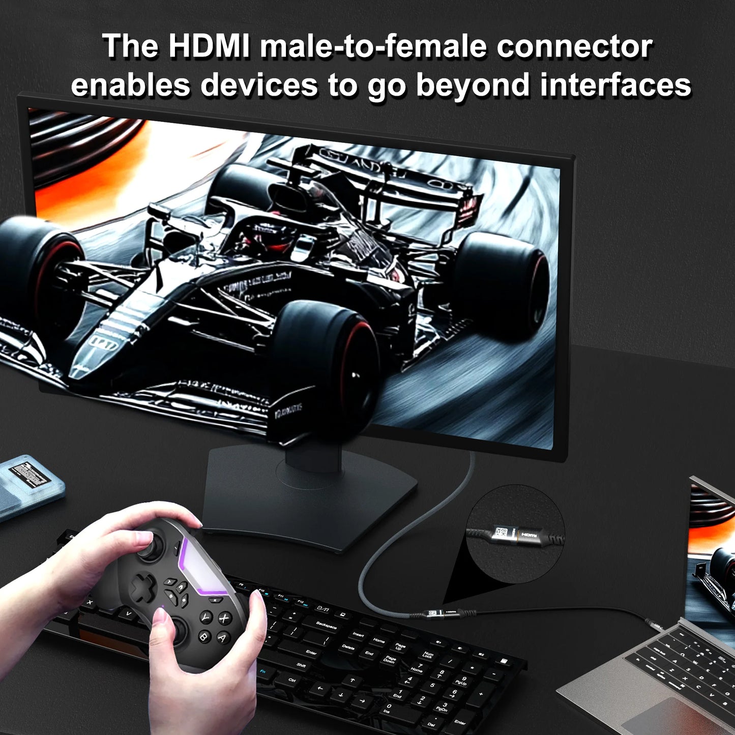 HDMI 2.1 Extension cable 8K HDMI 2.1 Cable Male to Female Extension 8K@60Hz 4K@120Hz For HDTV RTX PS5 Xbox HDR Video  PC Laptop