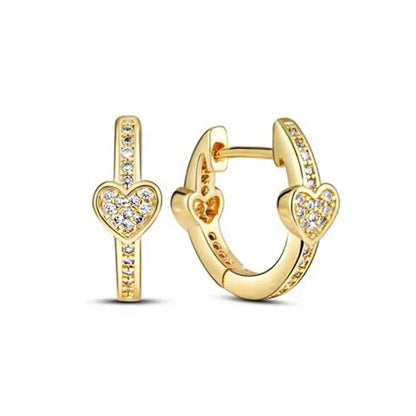 Deliver Family Friends Christmas Birthday Surprise Gifts 925 Sterling Silver Classic Gold Color Exquisite Heart Bowknot Earrings