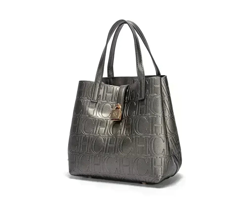 Embossed Ladies Crossbody Bag Letter Printing Design Ladies Handbag Large Capacity Tote Bag Elegant Temperament Ladies Should