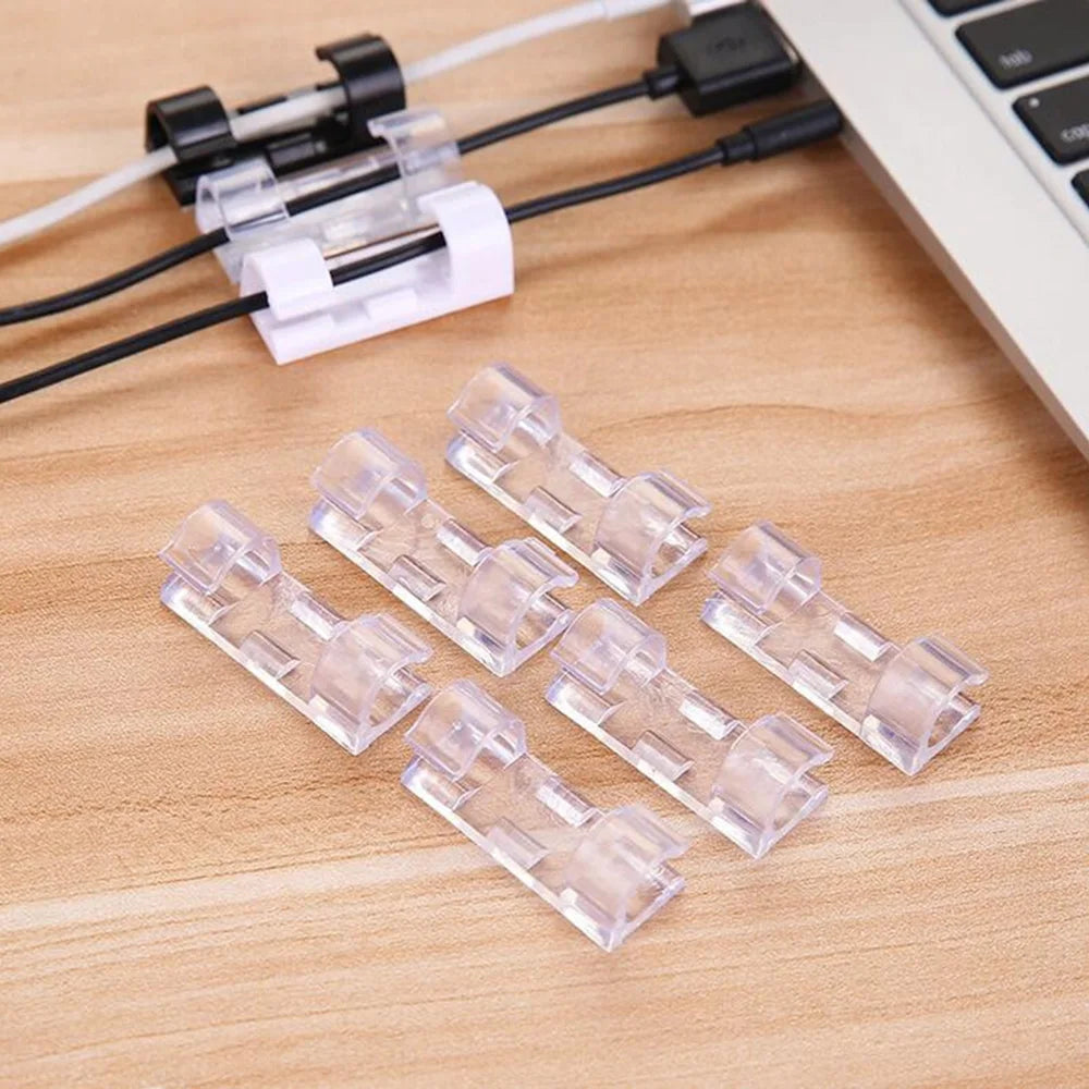 Cable Organizer Clips Cable Management Desktop & Workstation ABS Wire Manager Cord Holder USB Charging Data Line Bobbin Winder
