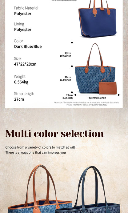 CHCH Women's Tote Bag New Simple Double sided Available Mother and Child Large Capacity Casual Handbag Shopping Bag