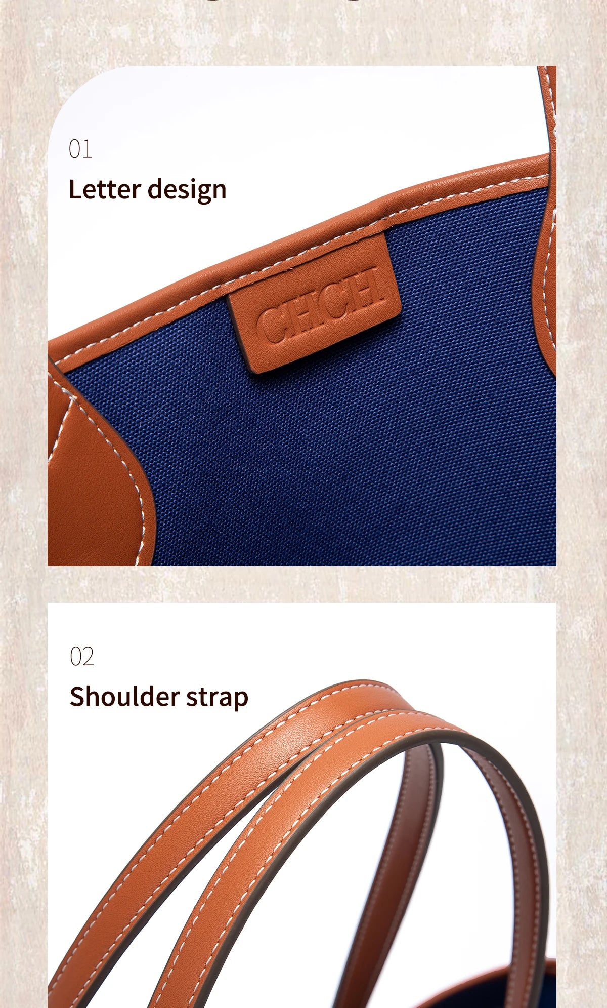 CHCH Women's Tote Bag New Simple Double sided Available Mother and Child Large Capacity Casual Handbag Shopping Bag