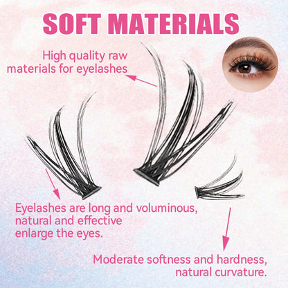 DIY Lashes Extension Kit Eyelashes 200 PCS Clusters Lash Bond and Seal Makeup Tools for Gluing  Lashes Gluing Glue  Accessories
