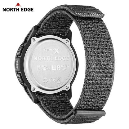 NORTH EDGE 2025 TERRAX Men's Sports Digital Military Watches Outdoor Fun Swimming Waterproof 50m Stopwatch Countdown Light Watch