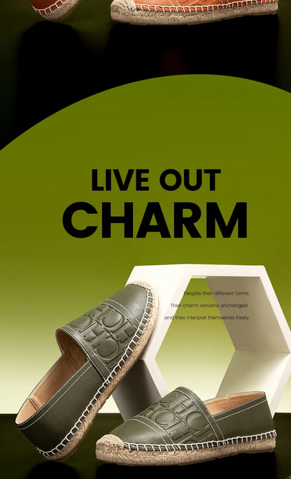 CHCH Women's Beach Shoes 2025 New Anti slip Handmade Hemp Bottom Flat Shoes Mommy Gift Casual Shoes