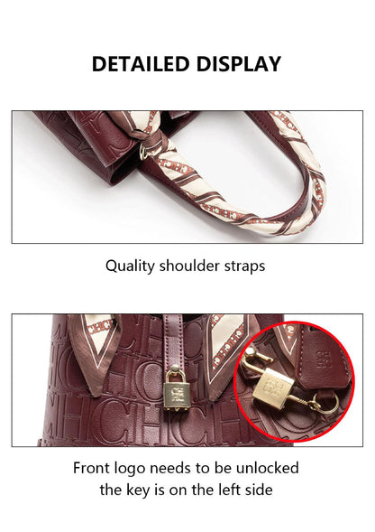 Embossed Ladies Crossbody Bag Letter Printing Design Ladies Handbag Large Capacity Tote Bag Elegant Temperament Ladies Should
