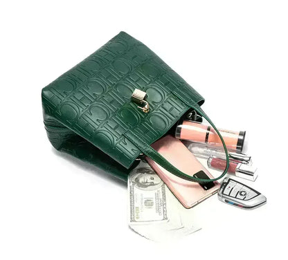 Embossed Ladies Crossbody Bag Letter Printing Design Ladies Handbag Large Capacity Tote Bag Elegant Temperament Ladies Should