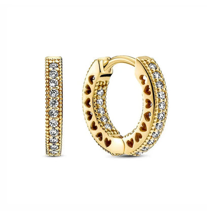 Deliver Family Friends Christmas Birthday Surprise Gifts 925 Sterling Silver Classic Gold Color Exquisite Heart Bowknot Earrings