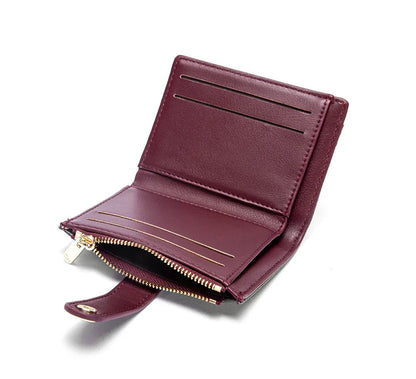 Luxury Brand Classic Retro Square Design Card Case Fashion Button Classic Folding Money Clip Compact Lightweight Luxury Women